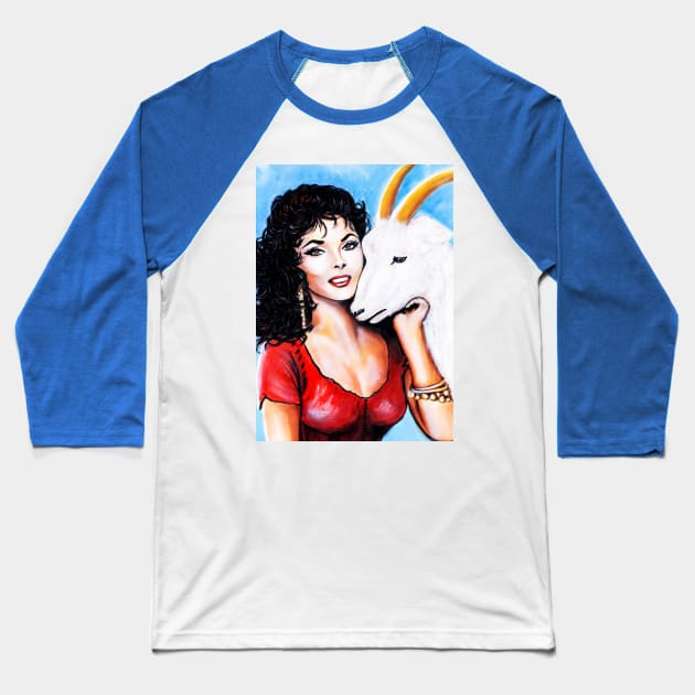 Gina Lollobrigida Baseball T-Shirt by Svetlana Pelin